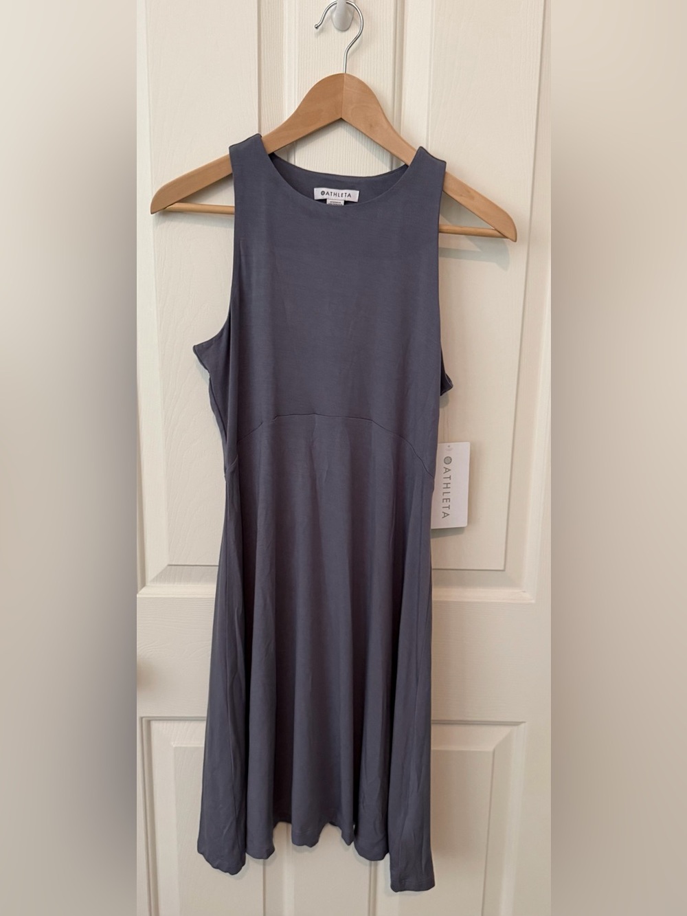 Athleta Sleeveless Swing Dress in Slate Gray